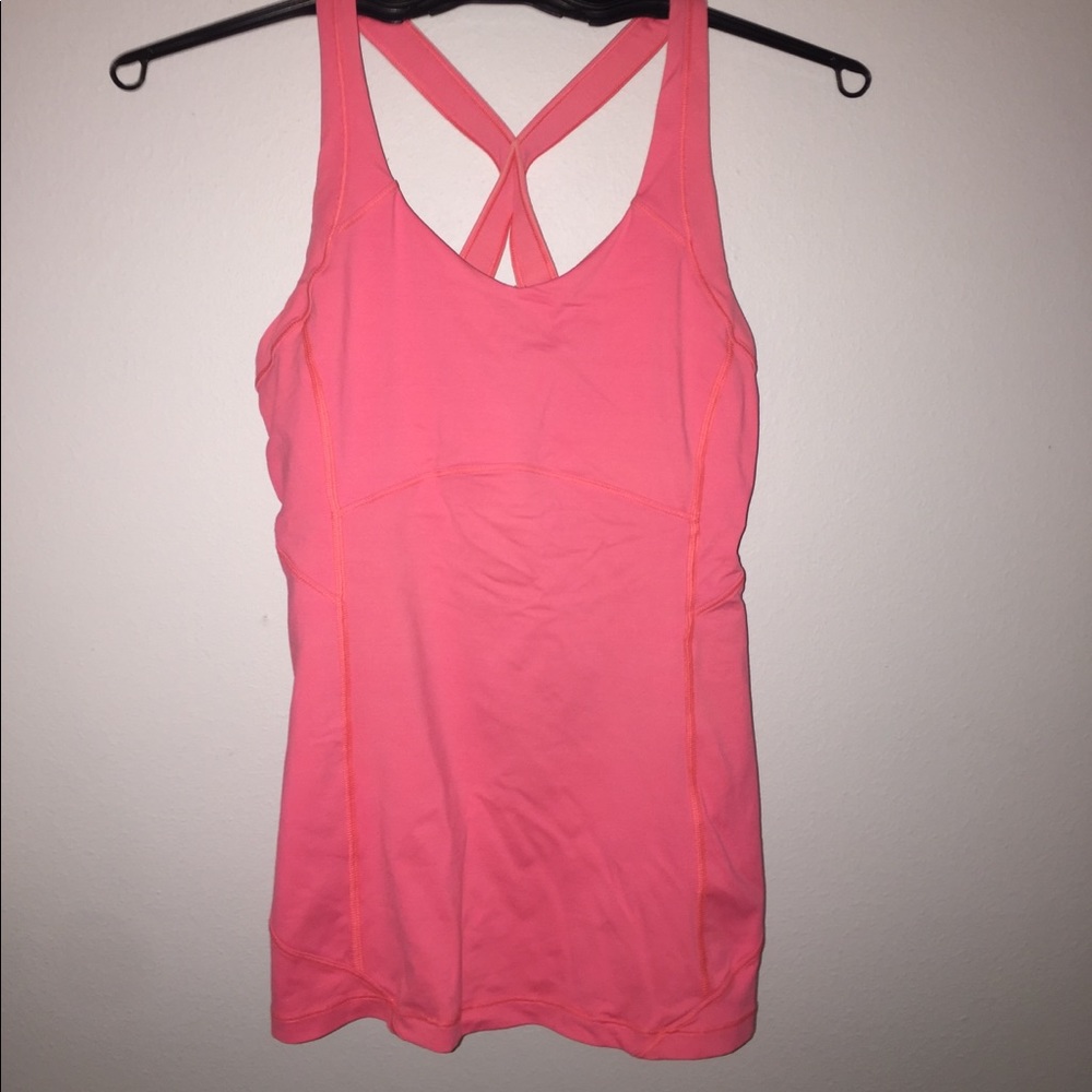 •Pink Lululemon Tank Top With Bra•